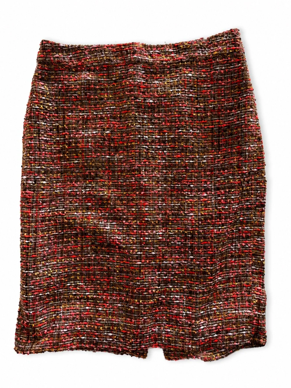 J.Crew Textured Bouclé Tweed Pencil Skirt Size 2 Brown Pink Multicolor Office